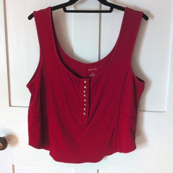 Anthropologie Pilcro Ribbed Biker Tank - Picture 2 of 7